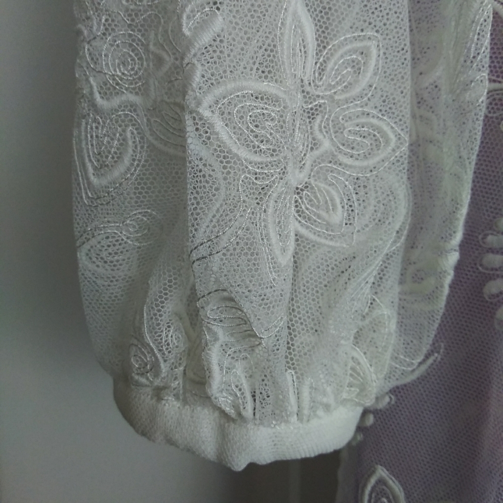 NWT Sz 6 Burberry White Lace and Lavender Dress - Picture 11 of 16